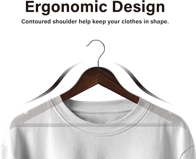 StorageWorks Wooden Hangers 30 Pack, Wood Coat Hanger - Image 7