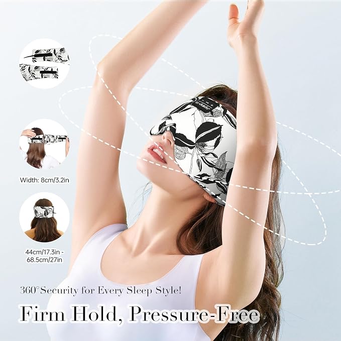LC-dolida Sleep Mask with Bluetooth Headphones, Extra Large Silk Eye Mask - Image 5
