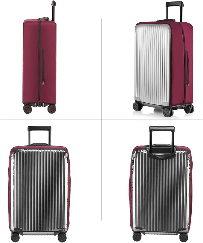 Transparent PVC Suitcase Cover, No Disassembly Required Clear Luggage Protector - Image 4