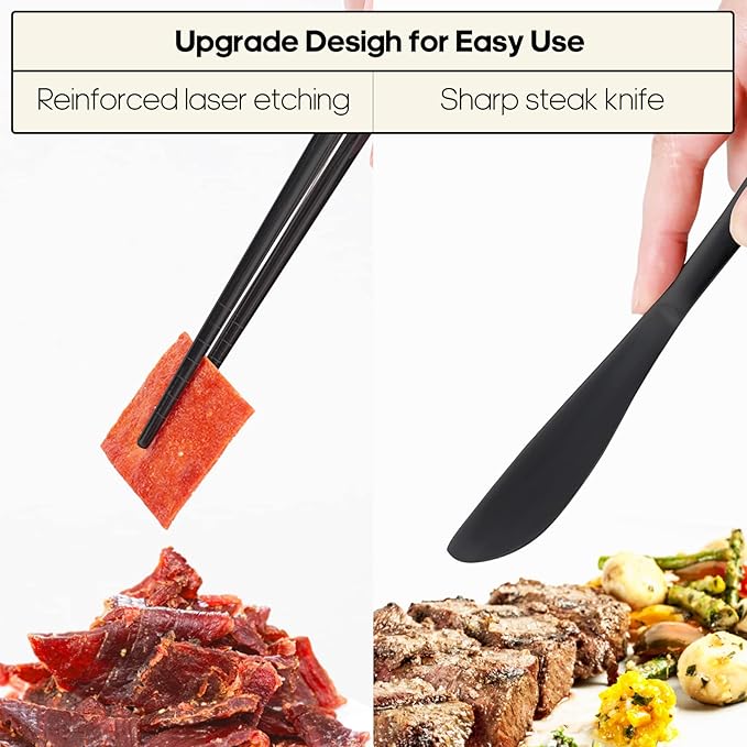 Travel Utensils with Case, Quatish Portable Silverware Set - Image 4