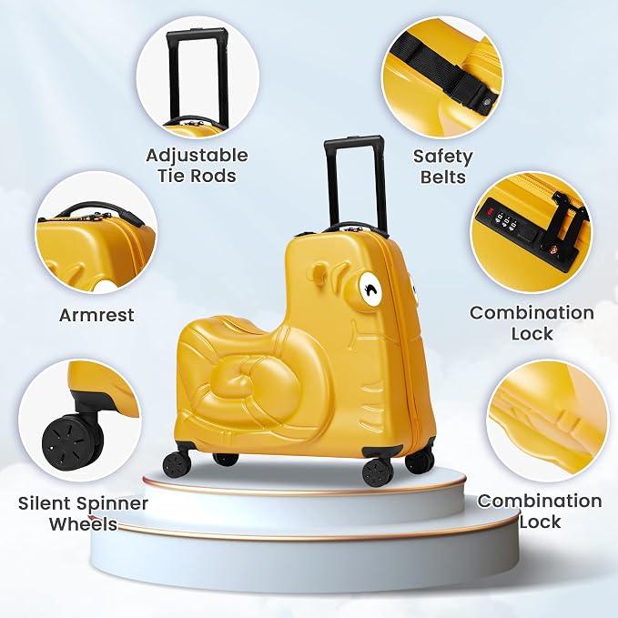 Kids Ride-on Luggage with Spinner Wheels Suitcase, Kid's Ride-On Suitcase Help - Image 2