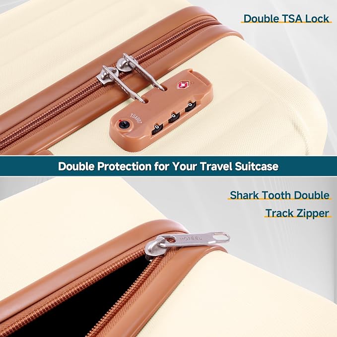 Hoteel 20Inch Luggage 3-piece Set, 360° Universal Suitcases - Image 4