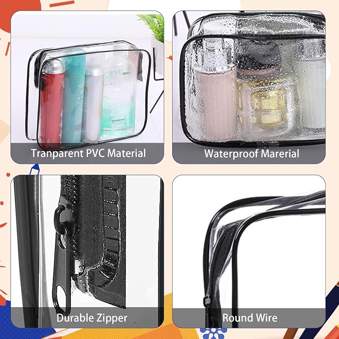 16 Pieces Clear Makeup Bags Bulk, TSA Approved Toiletry Bag - Image 4