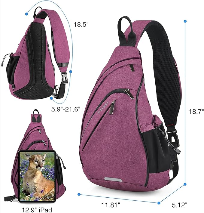 mixi Sling Bag Men Backpack Unisex One Shoulder Bag Hiking Travel Backpack - Image 2