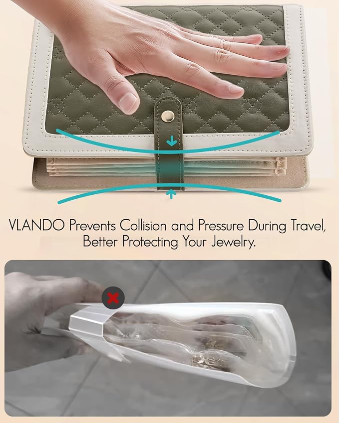 Vlando Travel Jewelry Organizer Case, Mom Gifts from Daughter, Jewelry Storage - Image 3