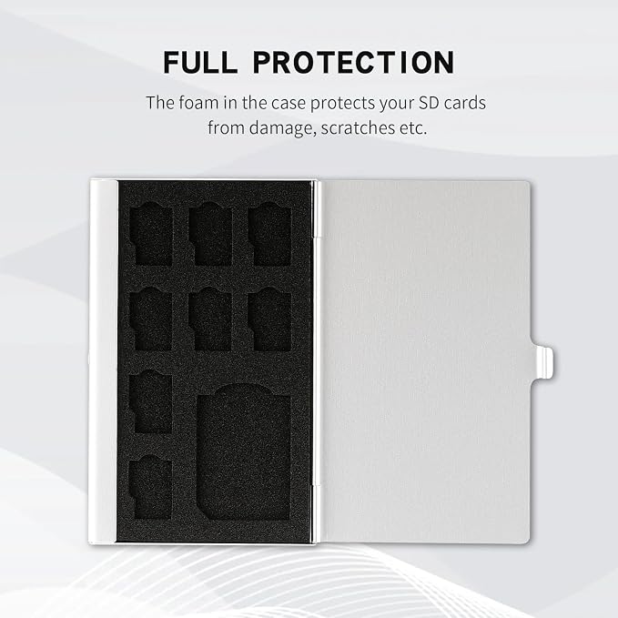 Aluminum SD Card Case, 9Slots Ultrathin SD Card Holder, Memory Card Storage - Image 4