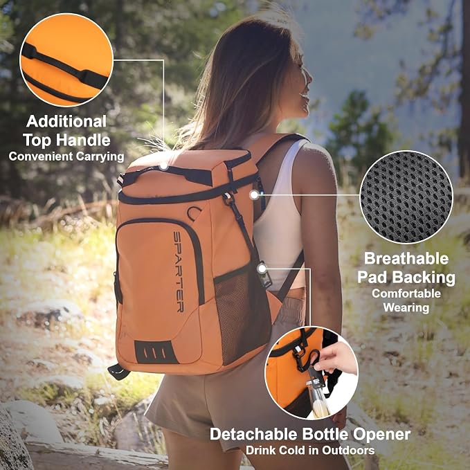 SPARTER Backpack Cooler Insulated Leak Proof 33/49 Cans, 2 Insulated - Image 5