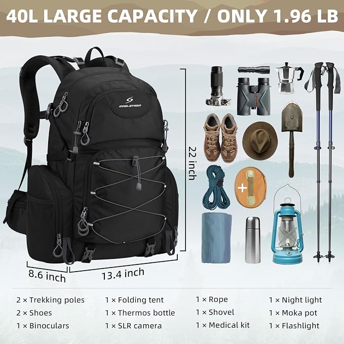 Maelstrom Hiking Backpack, 40L Waterproof Camping Daypack - Image 2