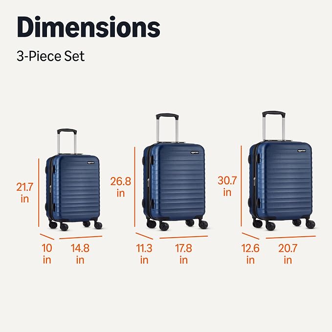 Amazon Basics 3-Piece Set, Hardshell Suitcases - Image 6