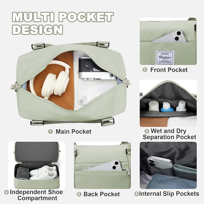 Travel Duffel Bag, Sports Tote Gym Bag, Shoulder Weekender Overnight Bag - Image 6