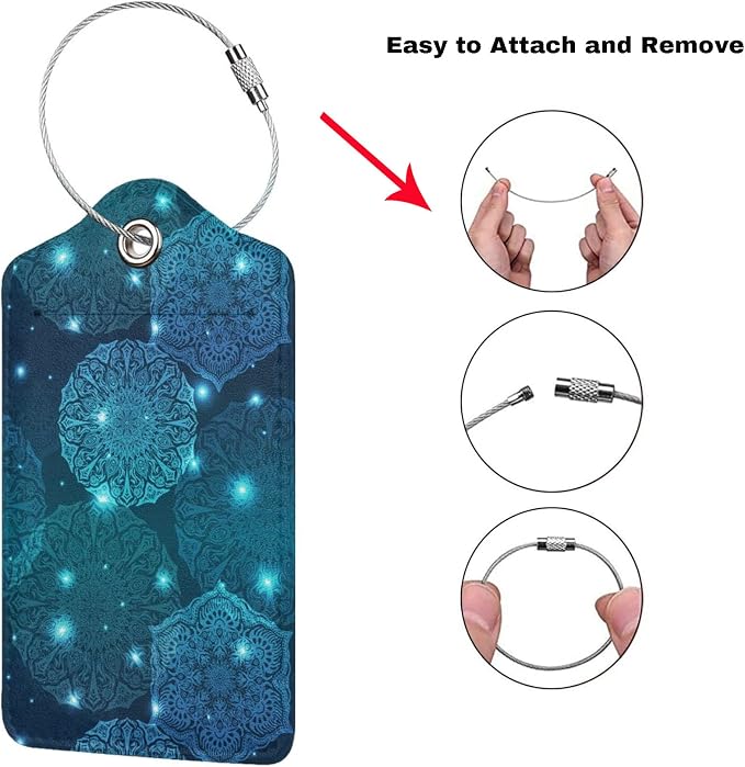 2Pcs Glowing Mandala Themed Luggage Tags - Image 3