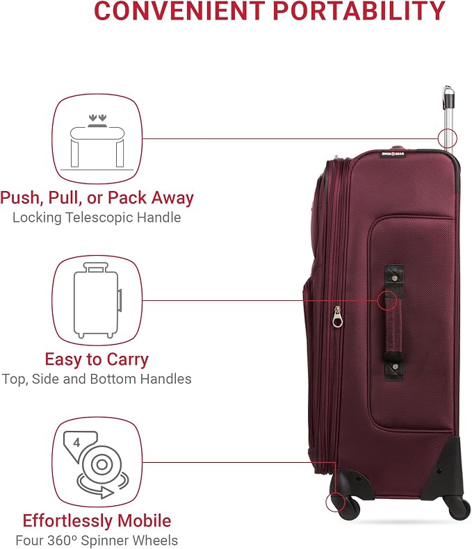 SwissGear Sion Softside Expandable Luggage, 3-Piece Set - Image 2
