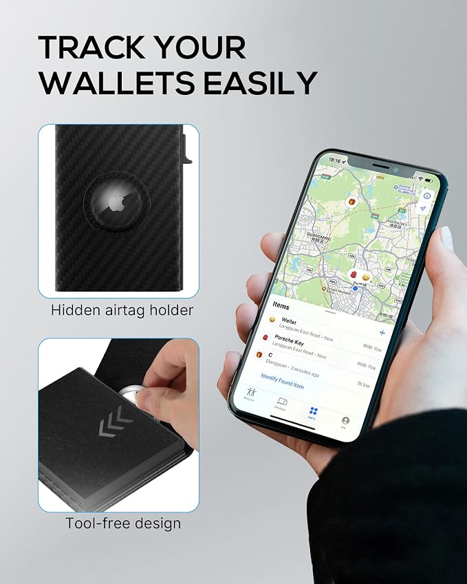 Mens Wallet Card Holder for AirTag: Smart Wallet Compatible - Image 5