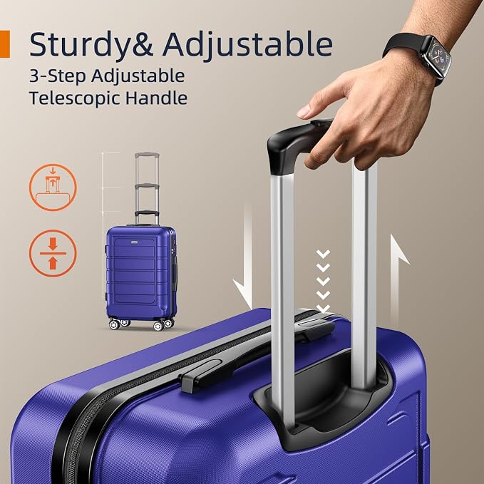SHOWKOO Luggage Sets Expandable PC+ABS Durable Suitcase Sets Double Wheels TSA - Image 6