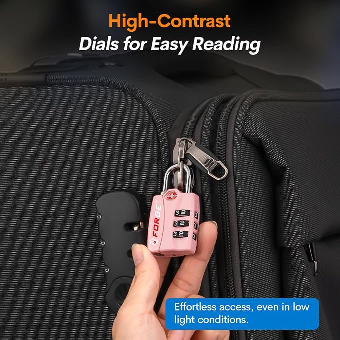 Forge Luggage Locks TSA Approved Luggage Locks, Small TSA Locks - Image 6