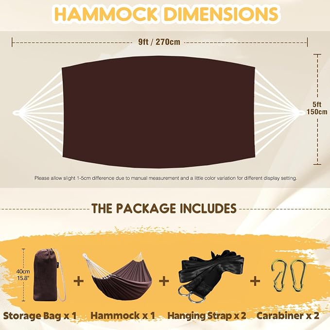 ANYOO Cotton Hammock Portable Camping Hammocks - Image 3