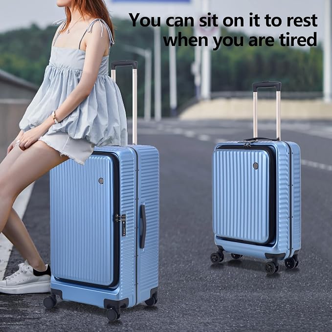 2 pieces 20/29 Aluminum Frame Carry On and Checked Luggage Set - Image 2