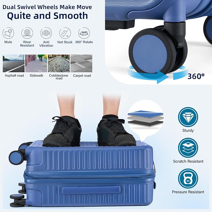 Hard Shell Suitcases Travel Expandable Luggage, 24 Inch Check in Luggage - Image 6