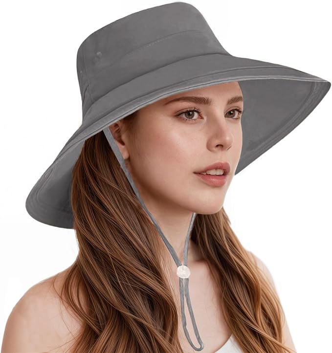 Sun Hats for Women Wide Brim Ponytail UV Protection Beach Hat Packable by Beurlike