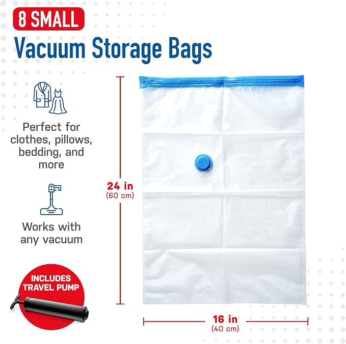 8 Pack Small Vacuum Storage Bags - Image 3