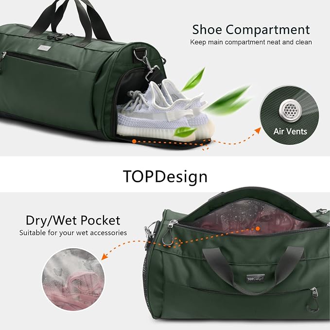 TOPDesign Gym Bag for Women & Men, Unisex Duffel Bag - Image 6