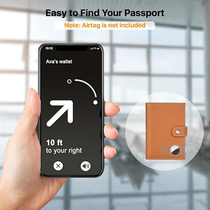 Genuine Leather Passport Holder, RFID Blocking Travel Wallet - Image 4