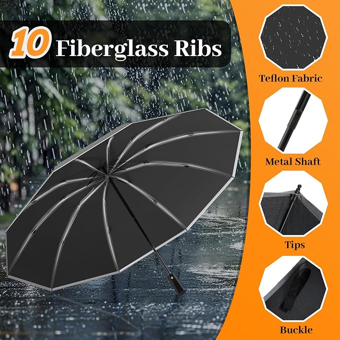Travel Umbrella Superior, Beautiful & Compact, Large Strong but Light Portable - Image 3