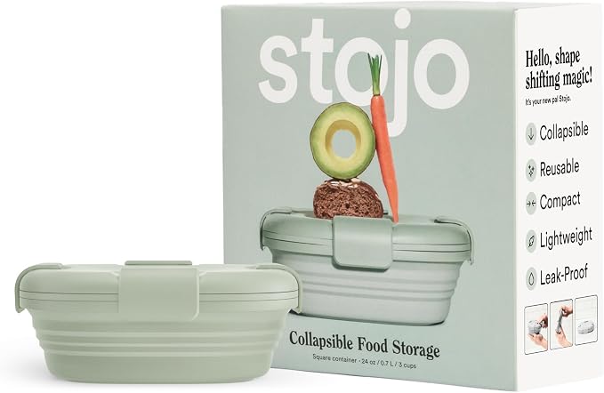 STOJO Collapsible Sandwich Box – 24oz, Reusable Food Storage Container by stojo