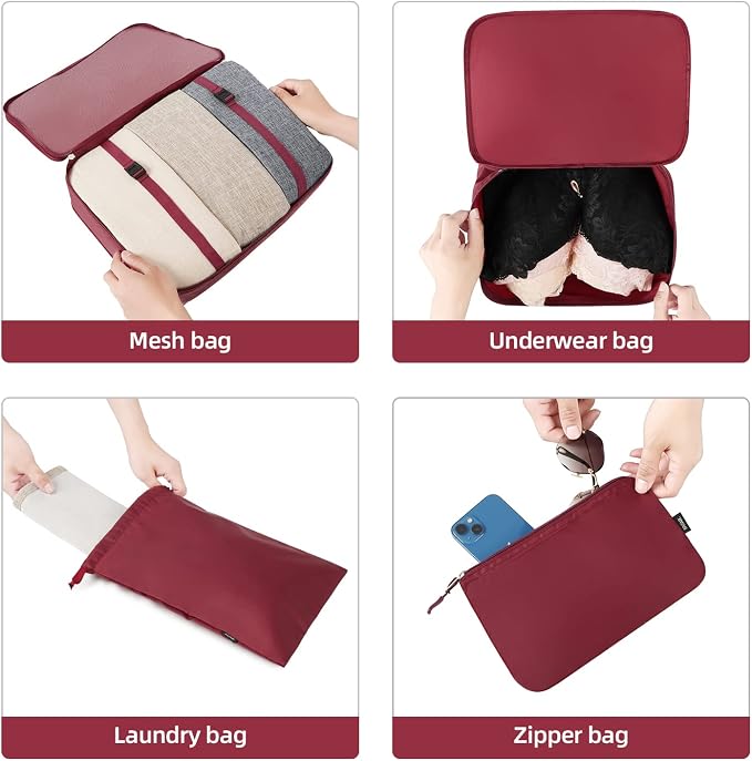 BAGAIL 6 Set/8 Set/10 Set Packing Cubes Various Sizes Packing Organizer - Image 6