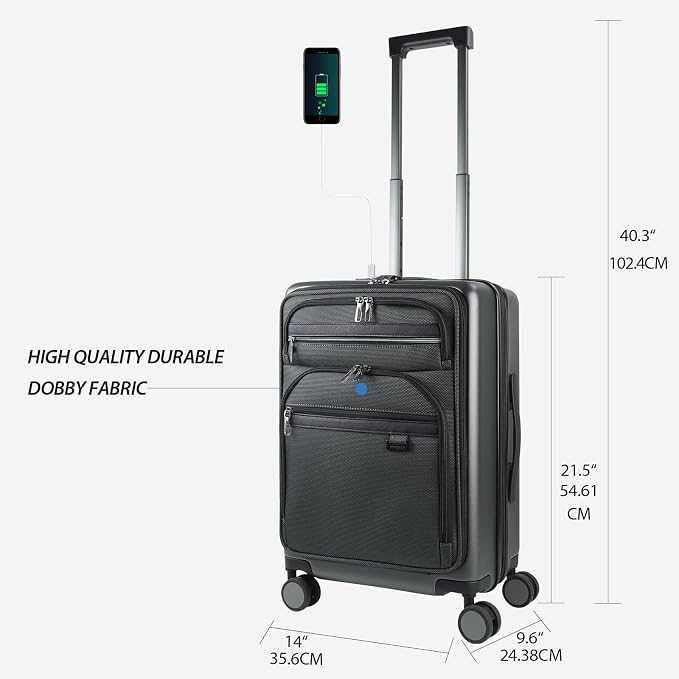 KROSER Hardside Expandable Carry On Luggage 22x14x9 Airline Approved - Image 2