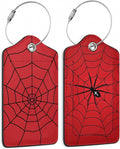 Halloween Red Spider Web Luggage Tags, 2 Pack Travel Cruise Tags by TXIANT