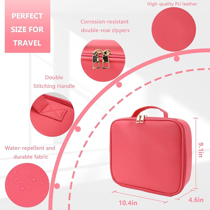 Travel Makeup Bag for Makeup Artists Large Makeup Case, - Image 3