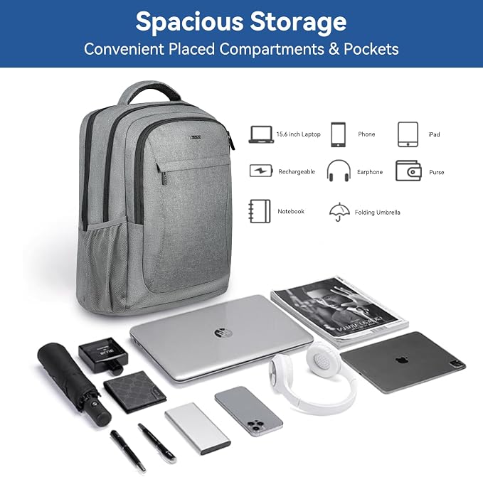 Voova Travel Laptop Backpack, Business Work Laptop Backpack - Image 2