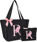 Vavabox Tote Bag, A-Z Initial Monogrammed Waterproof Tote Bag, Bridesmaid Gifts by Vavabox