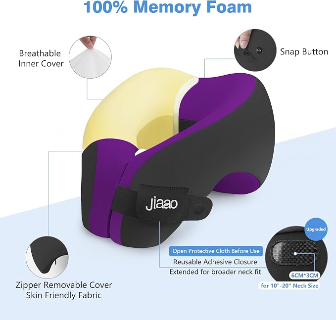 Neck Pillow Airplane, Ergonomic Memory Foam Travel Pillows - Image 7