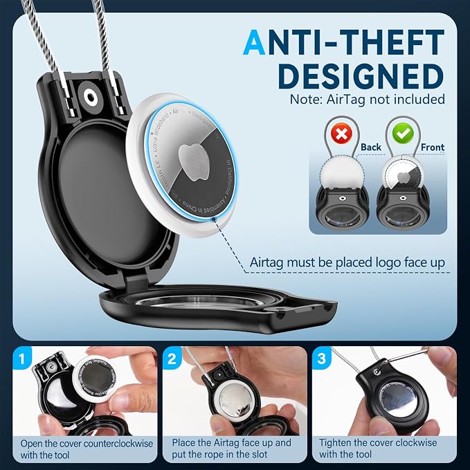 Waterproof Airtag Holder, 2 Pack Airtag Case - Image 3