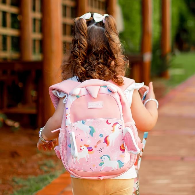 mommore Toddler Backpack for Girls 2-4 Neoprene Unicorn Backpack - Image 2