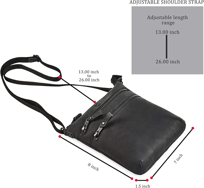 Crossbody Sling Bag for Women Small Real Leather Purse Vintage Travel Crossover - Image 3