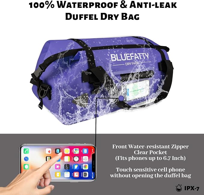 Large Waterproof Duffel Bag Roll-top Heavy Duty Dry Duffle Bags - Image 2