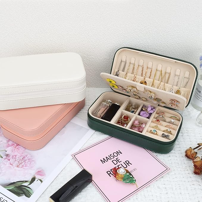 DesignSter Travel Jewelry Box, PU Leather Portable Jewelry Case, Small Jewelry - Image 6