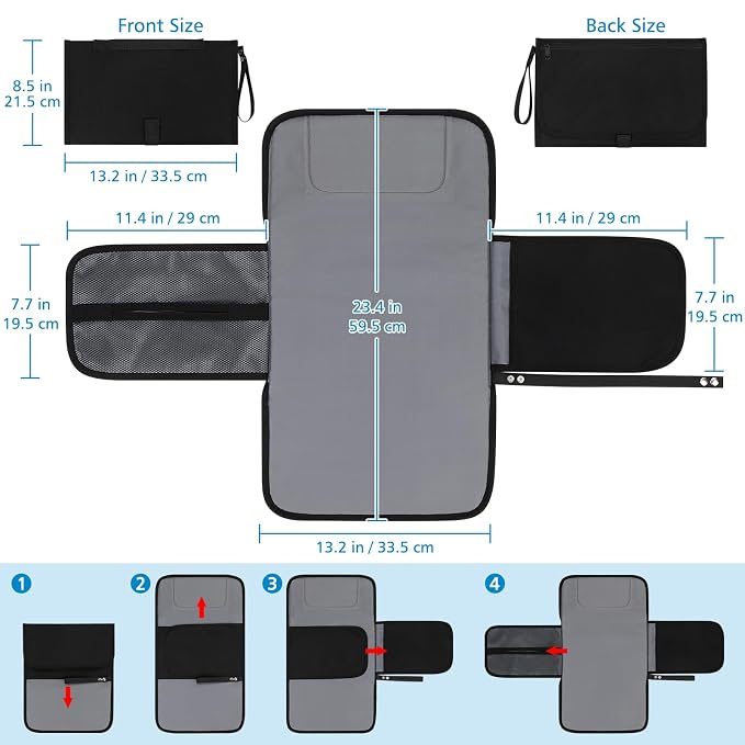 Accmor Portable Diaper Changing Pad, Waterproof Baby Changing Mat, Baby Diaper - Image 6