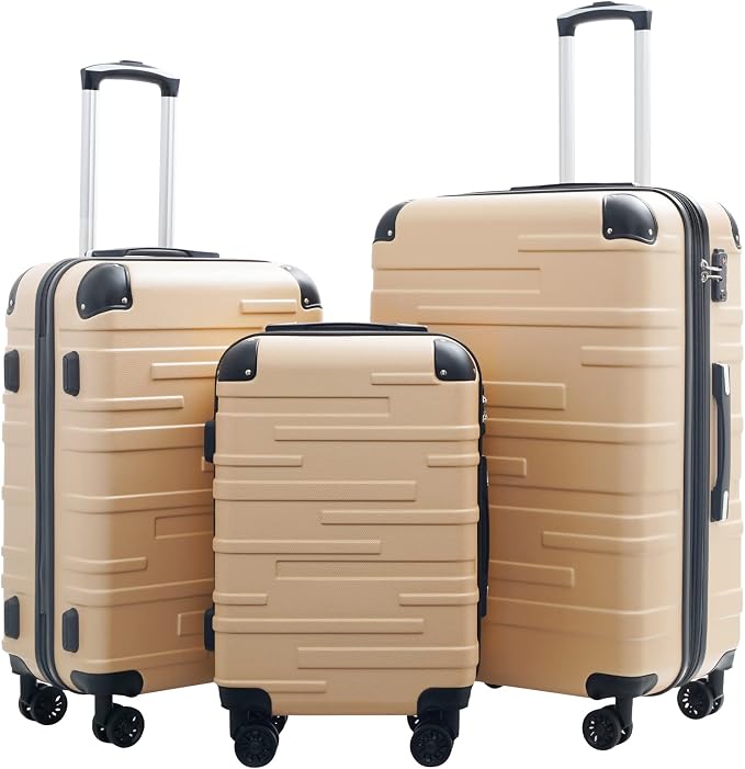 Coolife Luggage Expandable Suitcase 3 Piece Set by COOLIFE