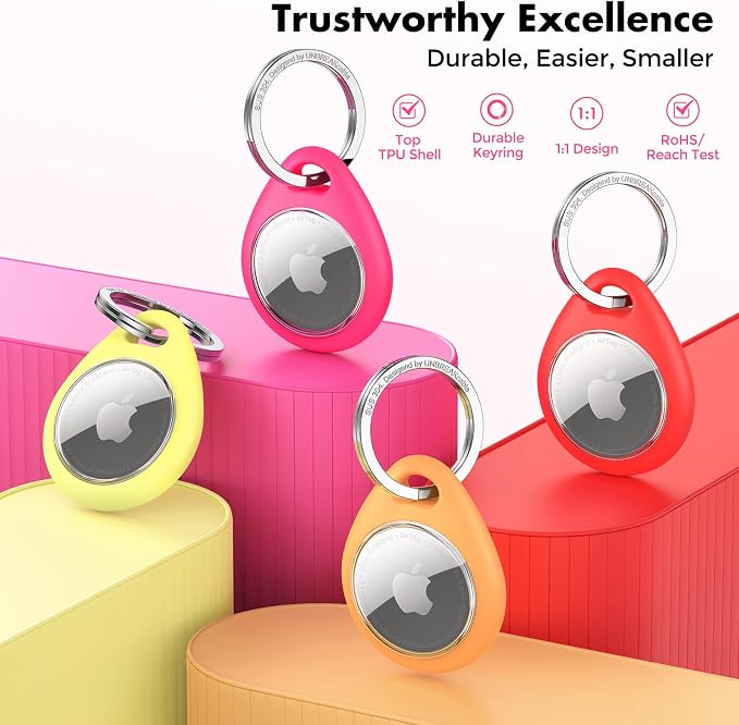 UNBREAKcable 4 Pack Holder for Apple AirTag Protective Case Waterproof TPU Shell - Image 2