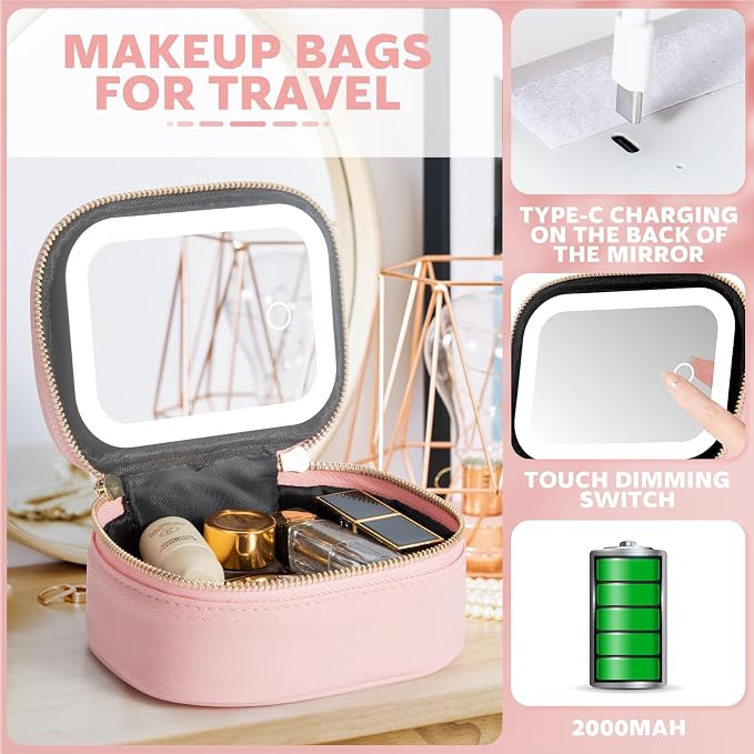 Small Makeup Bag Travel Train Case - Image 3