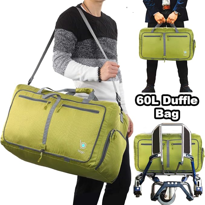 Bago Foldable Duffel Bags for Traveling Women & Men - 60L Medium Packable - Image 5