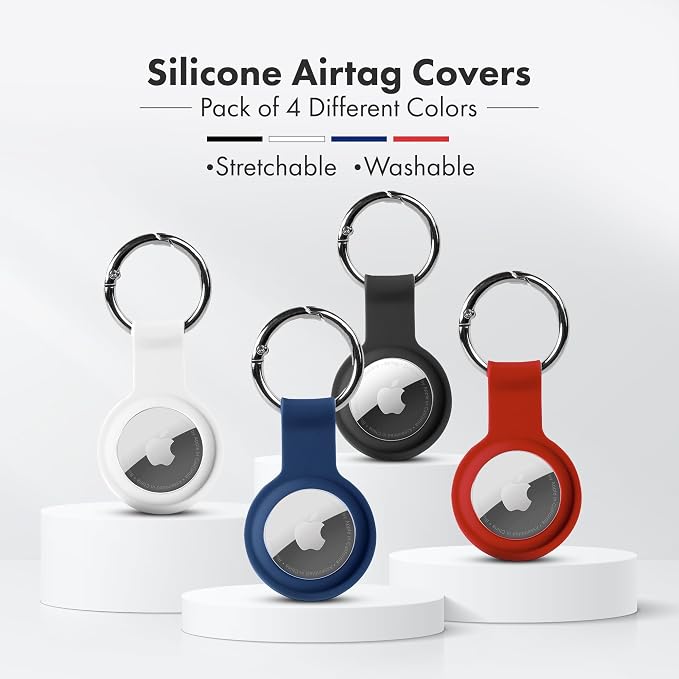 Apple AirTag 4 Pack Shockproof, Dustproof & Washable Cases, Silicon Holders - Image 2