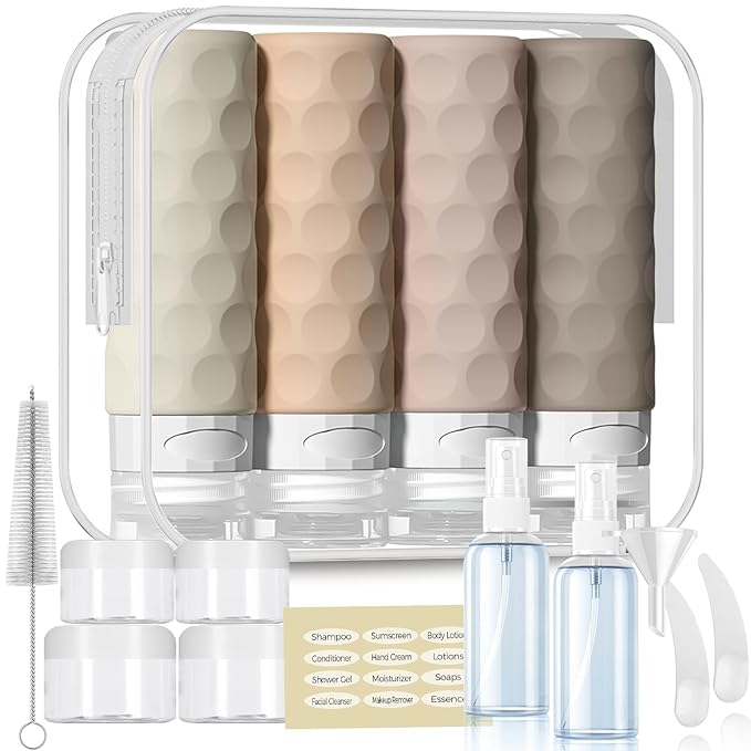 16pack Travel Bottles for Toiletries, TSA Approved Travel Size Containers Set by Silevoler