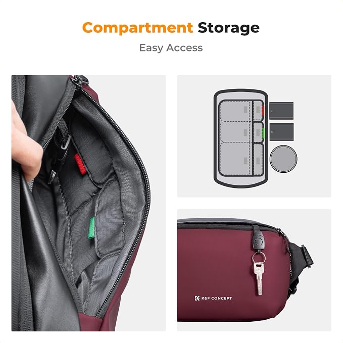 K&F Concept 2 in 1 Sling Bag Everyday Shoulder Bag & Multifunction Photography - Image 4