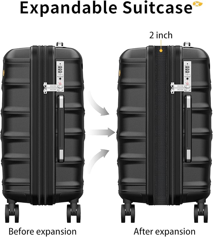 Carry On Luggage 22x14x9 Airline Approved, 20 Inch Ultra Lightweight Hardshell - Image 3