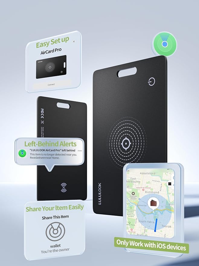 LULULOOK Wallet Tracker Card, Ultra Slim Airtag Wallet Works - Image 5
